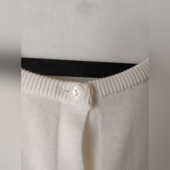 Twin Set Short Sleeve Cardigan Sheer Back with Lace Size Medium - Picture 3 of 8